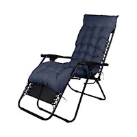 Reposera Plegable Con Acolchado Azul